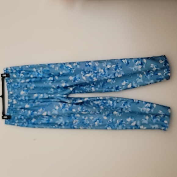 Vintage Unbranded Blue Floral High Rise Baggy Tapered Pants 12 - Picture 6 of 14